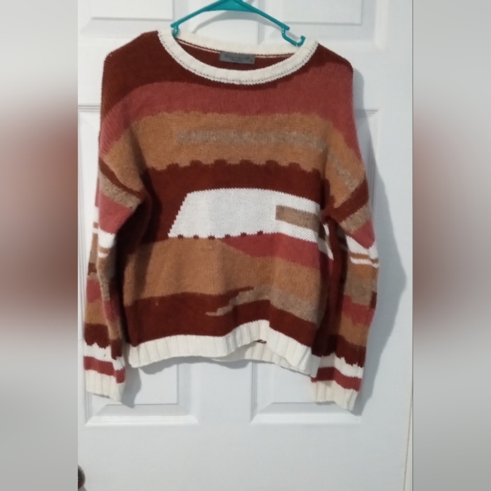 Colorful Striped Crew Neck Sweater